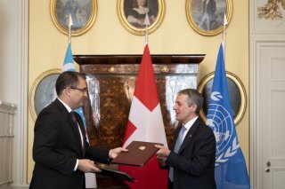 La Suisse et l'Ouzbékistan avait signé un accord-cadre pour la restitution d'environ 130 millions de dollars au pays d'Asie centrale dans l'affaire Gulnara Karimova (archives). KEYSTONE/ANTHONY ANEX
